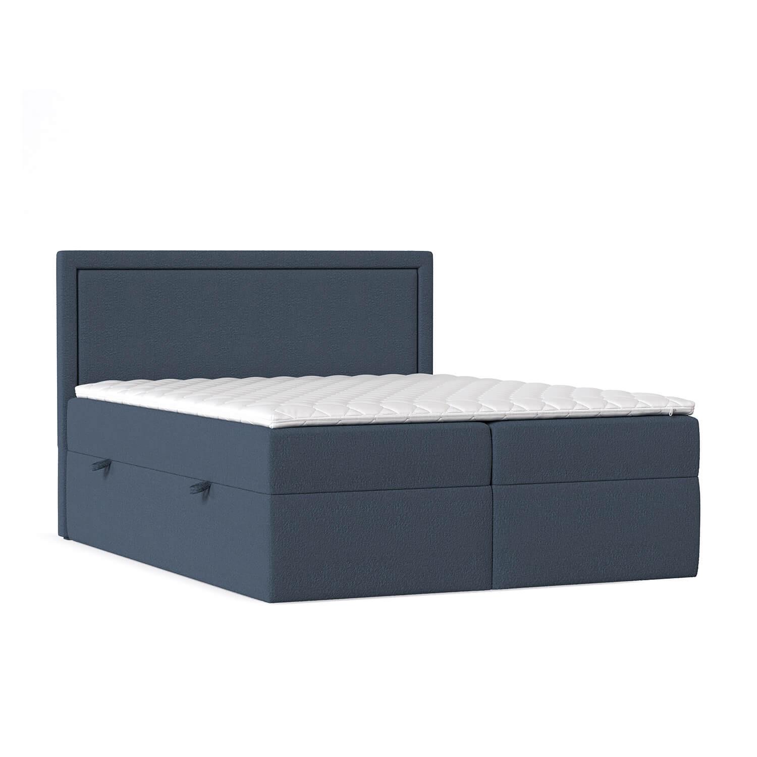 BOXBETT Jodan 180/200 cm Marineblau im Baloo Stoff - Schwarz/Dunkelblau, Holz/Holzwerkstoff (180/200cm) - AltaBeds