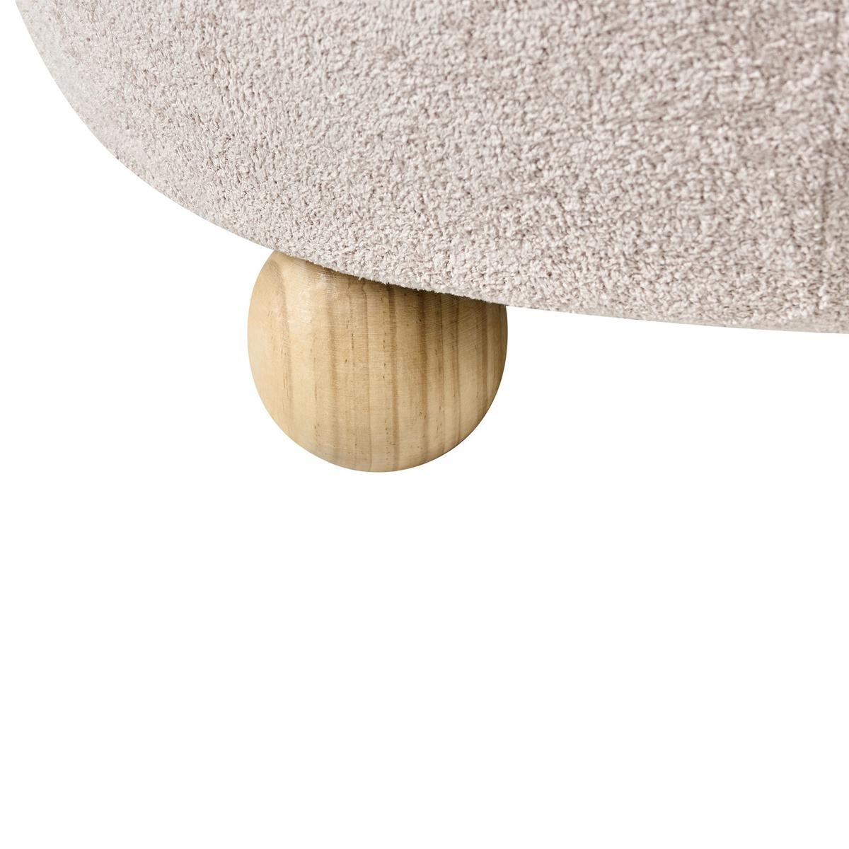POUF mit Stauraum Bouclé Hellbeige Annabella - Beige, Textil (40/42/40cm) - Beliani