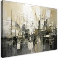 LEINWANDBILD Abstraktion 90x60cm - Beige, Textil (90/60cm) - Feeby