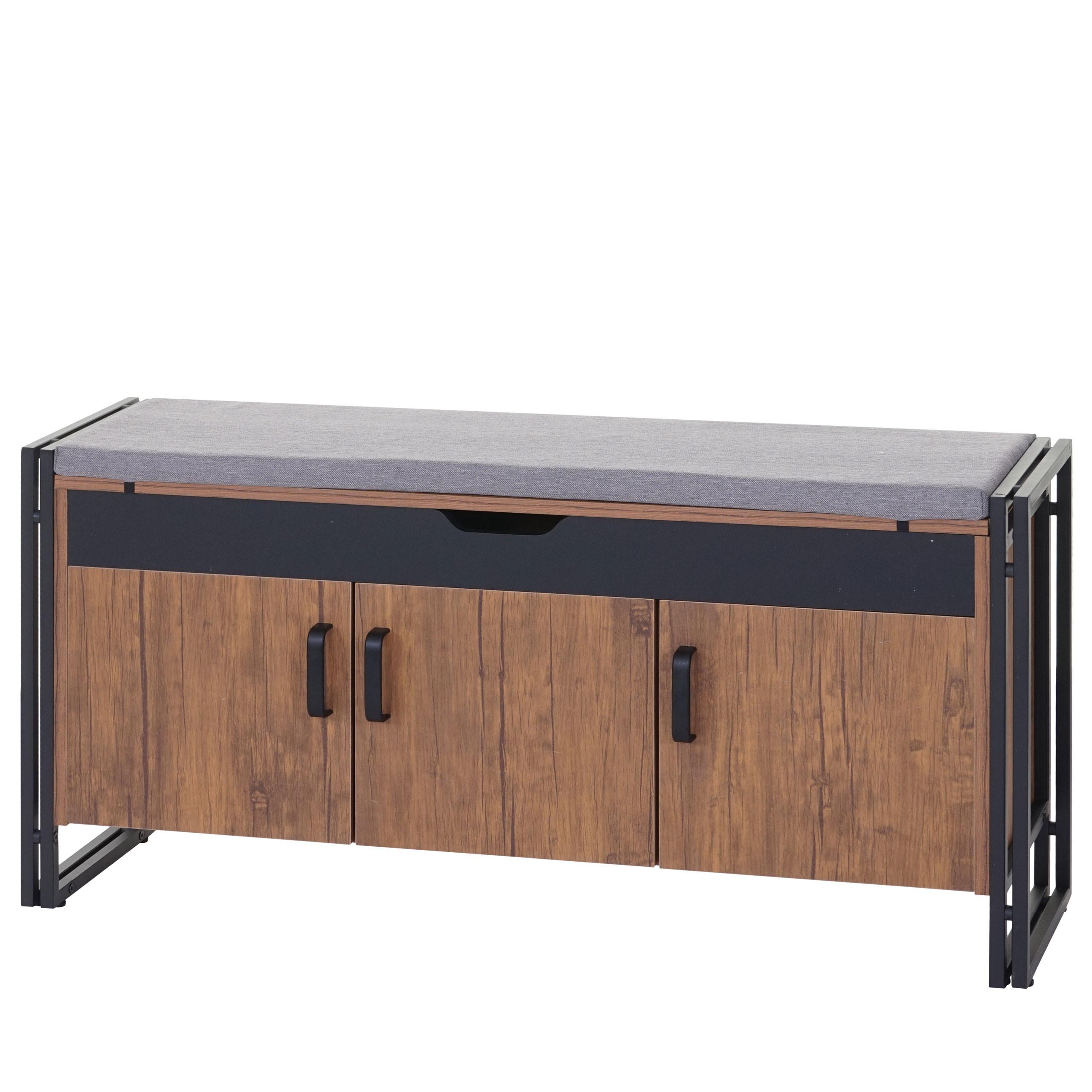 SITZBANK Grau - Grau, Holz (110/53/30cm) - MCW