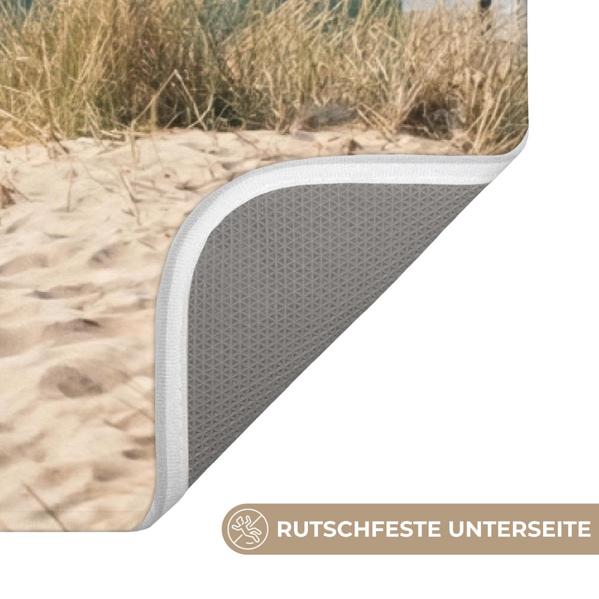 BADEMATTE Strand - Ferienhäuser - Farbenfroh - Dünen 90x60 cm - Multicolor, Textil (90/60cm) - OnlyWow