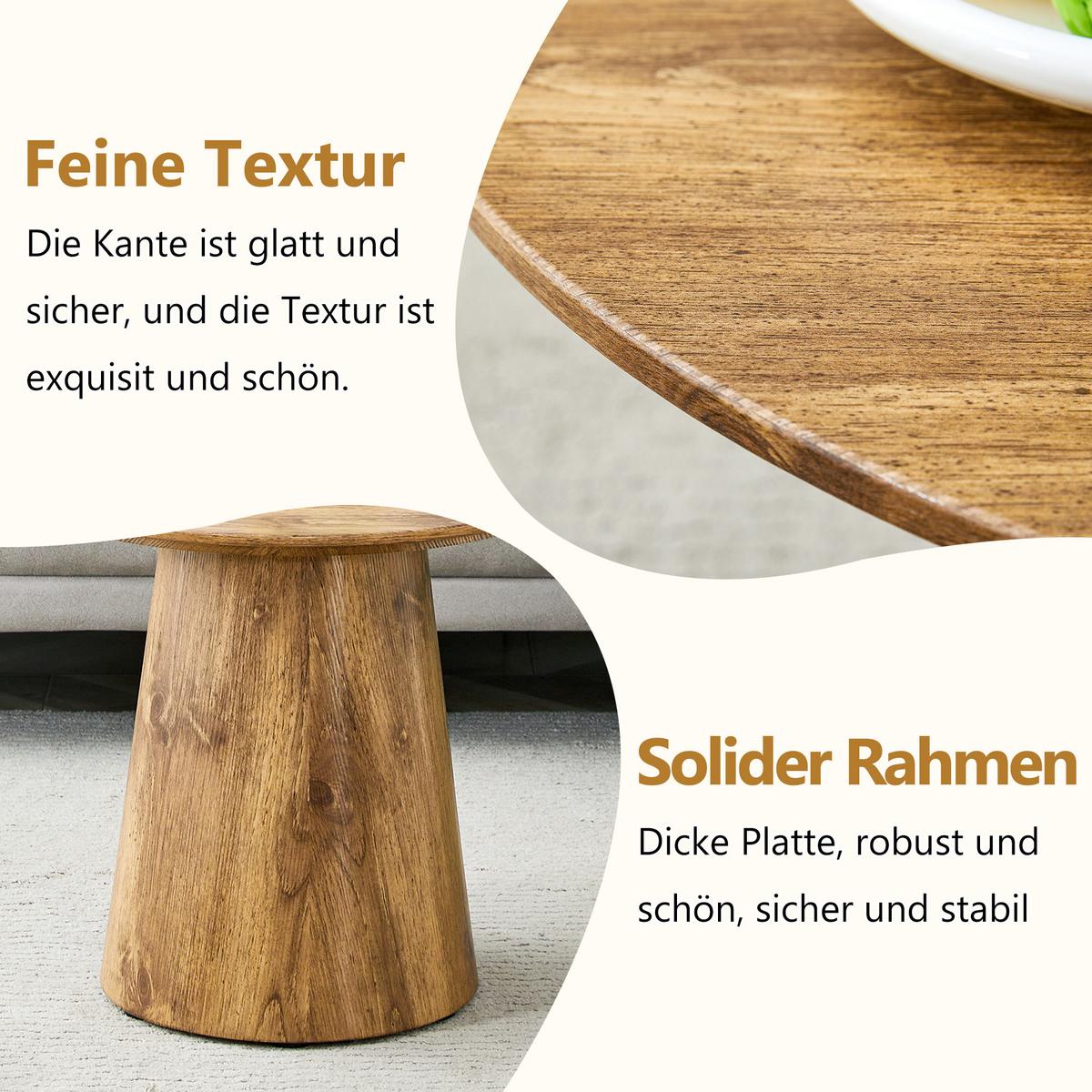COUCHTISCH set holzoptik rund 2er flexibel - Eichefarben, Holzwerkstoff (60/60/35cm) - Urban Meuble