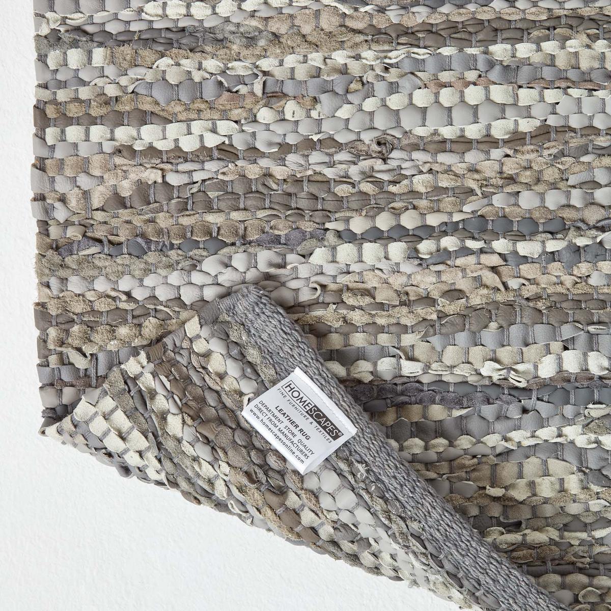 LEDERTEPPICH Denver gewebt 90/150 cm - Grau, Leder (90/150cm) - Homescapes