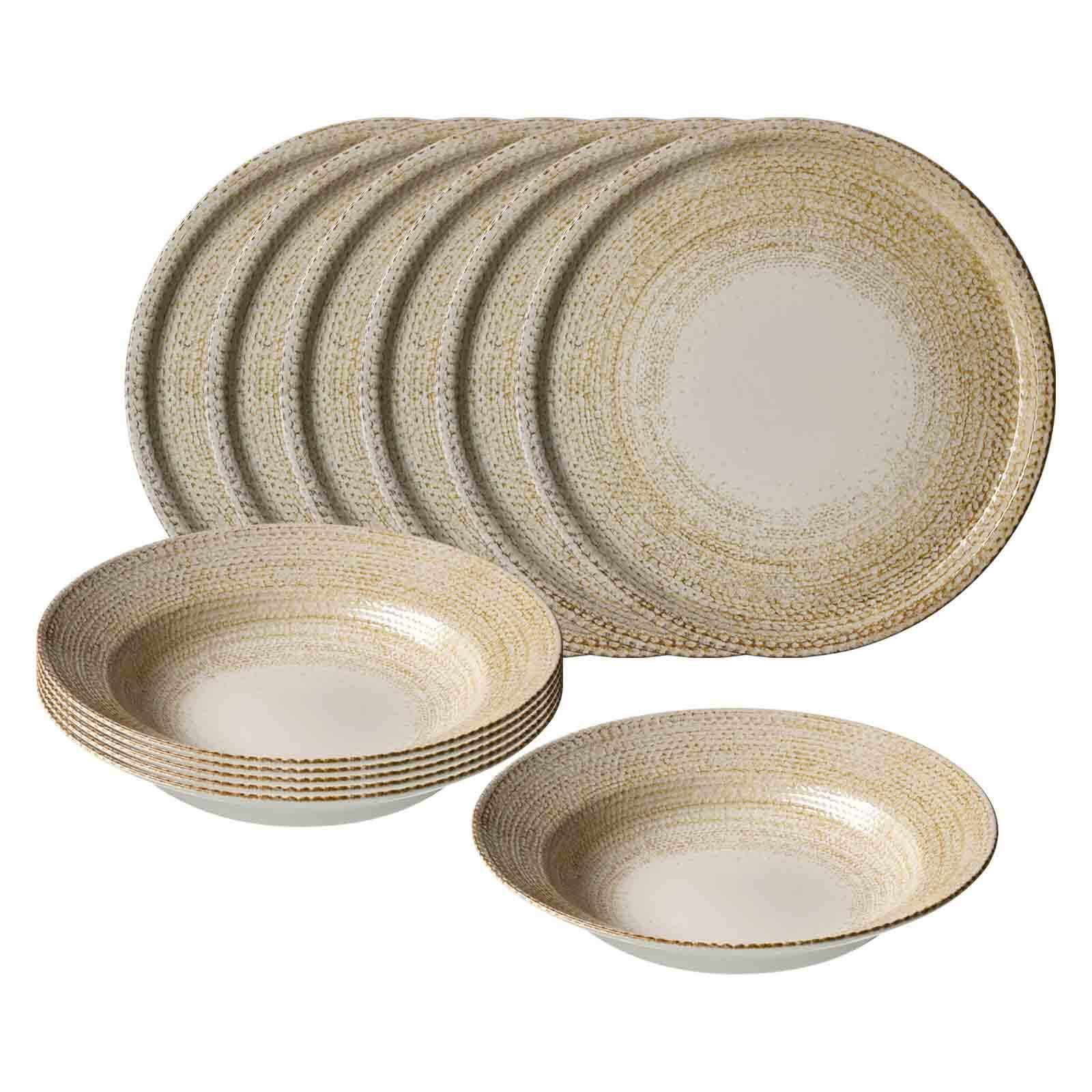 PIZZA- UND PASTA-SET Rimini beige 12-tlg. - Beige, Keramik (2/2/2cm) - Ritzenhoff Breker