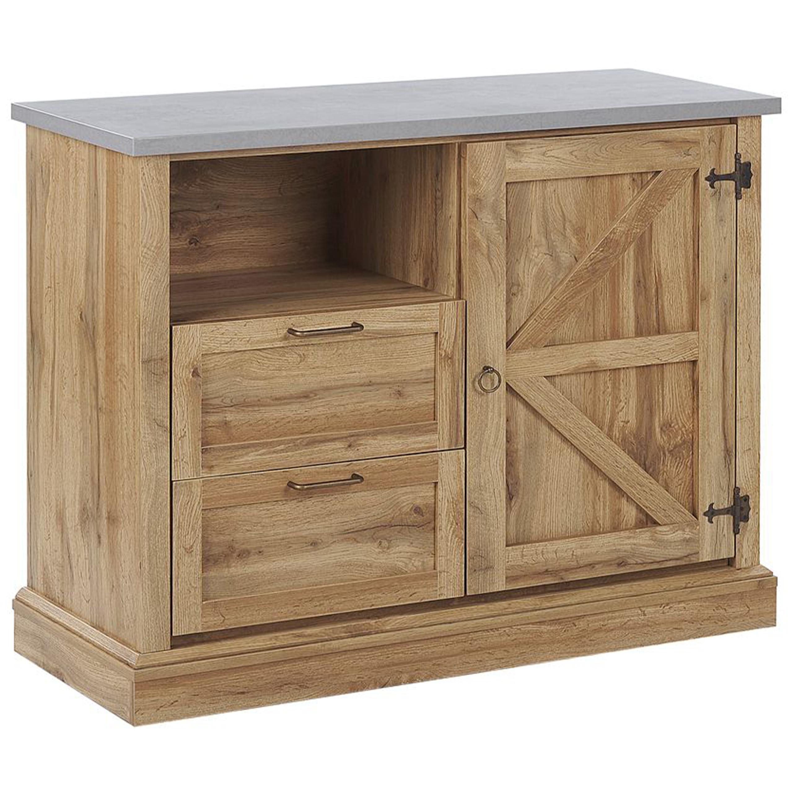 SIDEBOARD Hellbraun Toronto - Braun, Holzwerkstoff (101/79/40cm) - Beliani