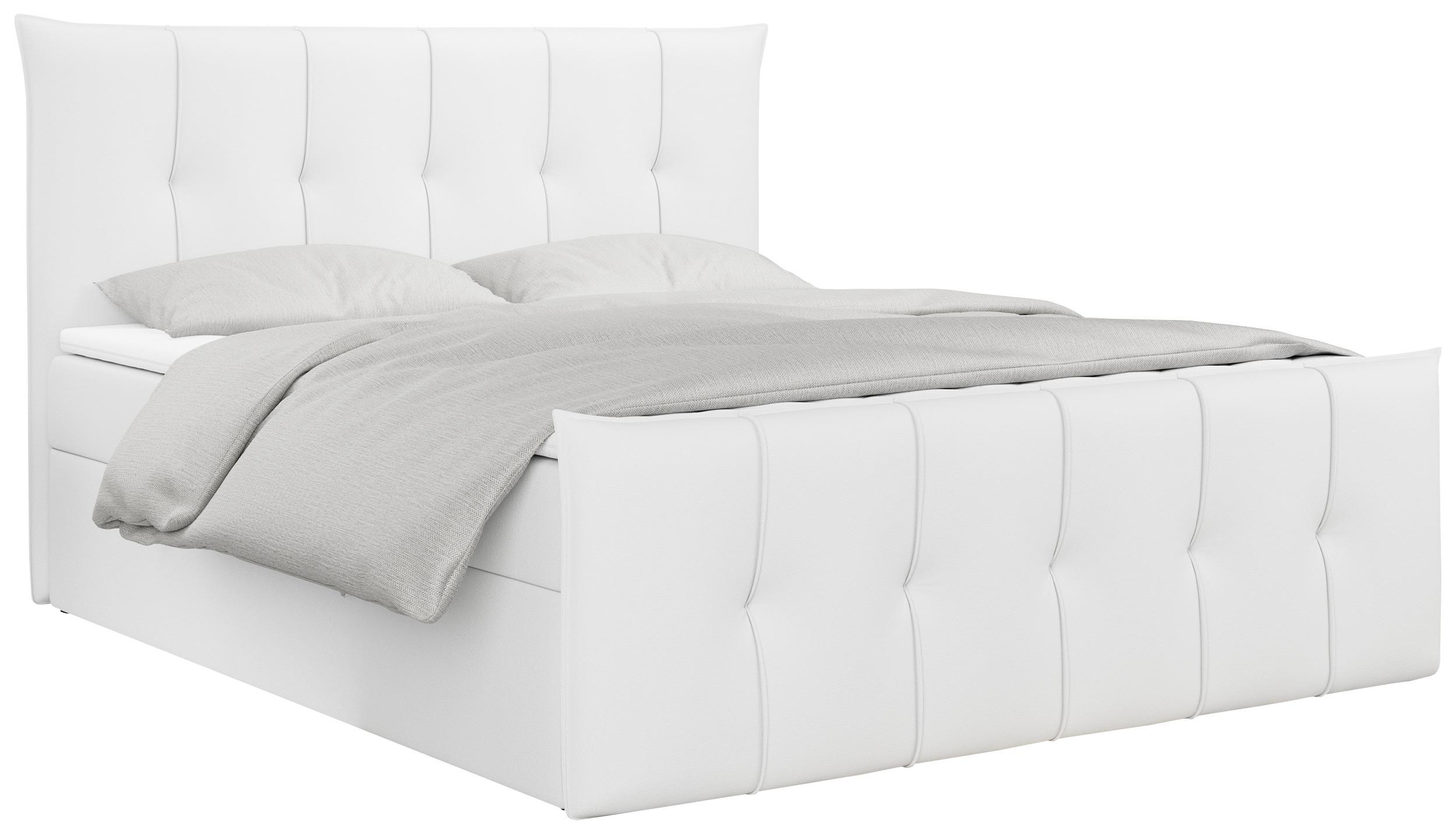 BOXBETT PREMIUM 11 140/200 Weiß Kunstleder - H3 - Weiß, Holz/Textil (140/200cm) - MKS