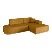 ECKSOFA Ottomane Rechts IREA-L1-v2 - 232x165x80 cm Senfgelb - Grün, Holzwerkstoff/Textil (232/165cm) - ALTDECOR
