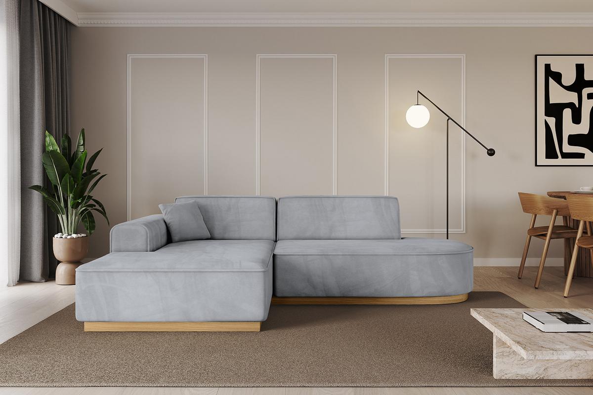 ECKSOFA Ottomane Links IREA-L1-v2 - 232x165x80 cm Grau - Titanfarben, Holzwerkstoff/Textil (232/165cm) - ALTDECOR