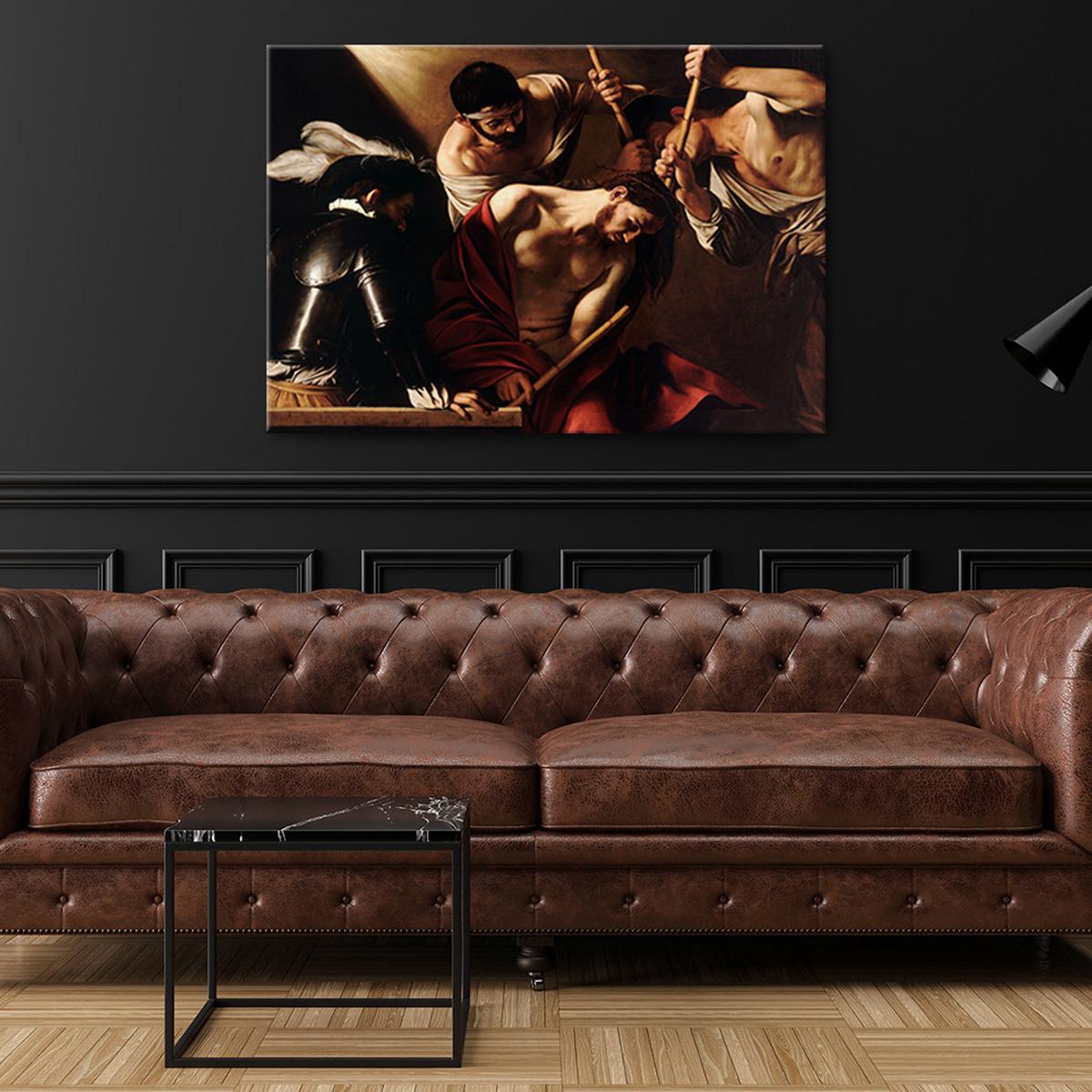 WANDBILD dornenkrönung caravaggio - Multicolor, Textil (60/40cm) - Feeby