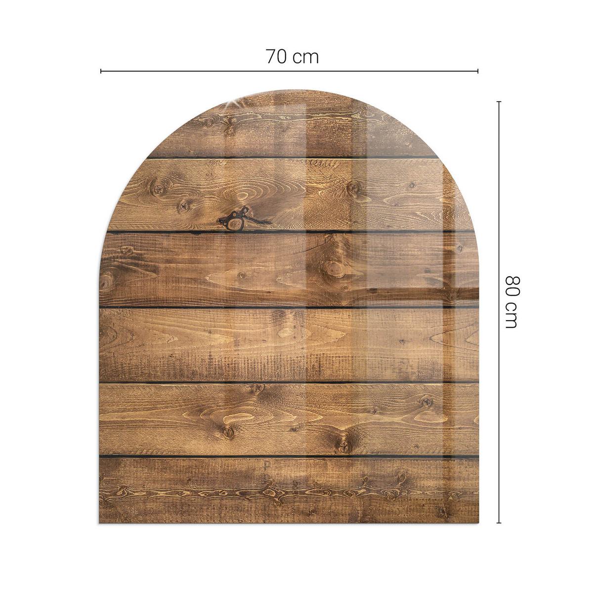 GLASPLATTE für Kamin 80x70 cm - Braun, Glas (80/70/0.4cm) - TULUP