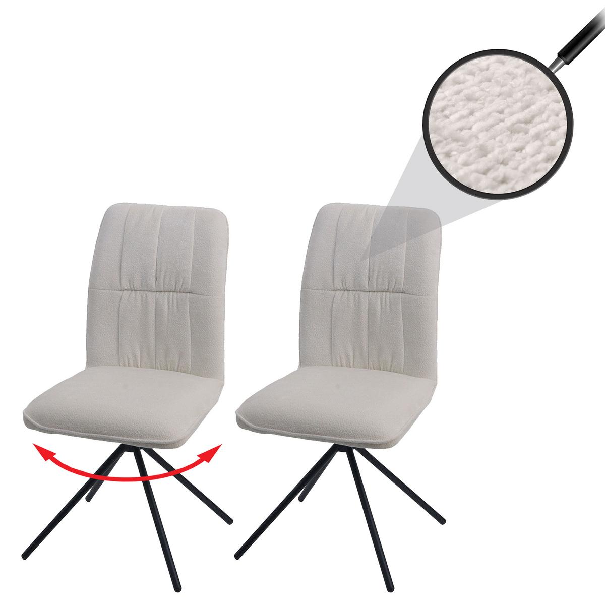ESSZIMMERSTUHL Cremeweiß - Creme/Weiß, Textil (47/95/50cm) - MCW