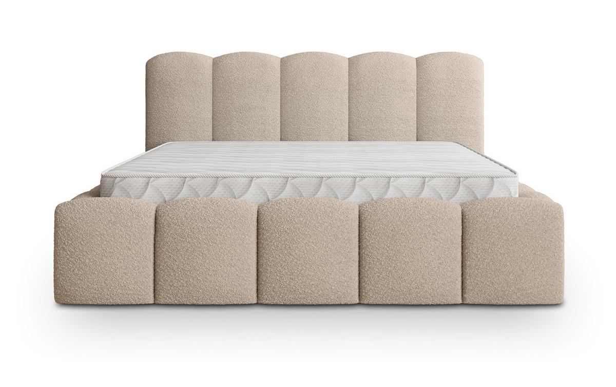 POLSTERBETT FALINA Q 120x200 cm mit Bettkästen - Beige - Beige, Holz/Textil - MASSENO
