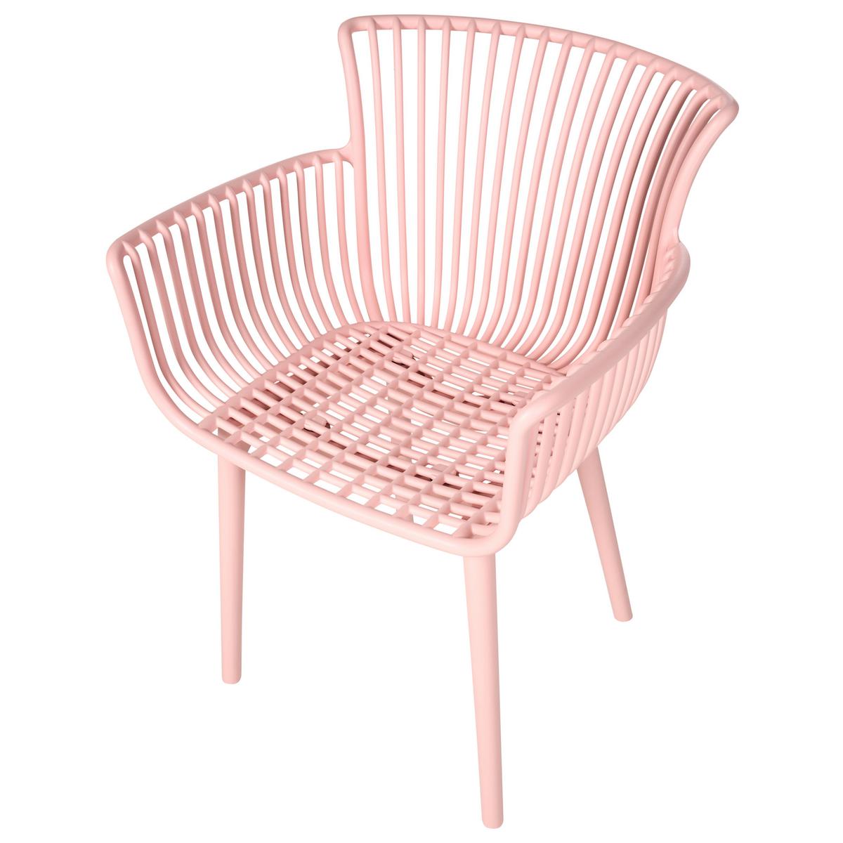 GARTENSTUHL 4er-Set Rosa Pesaro - Pink, Kunststoff (58/84/45cm) - Beliani