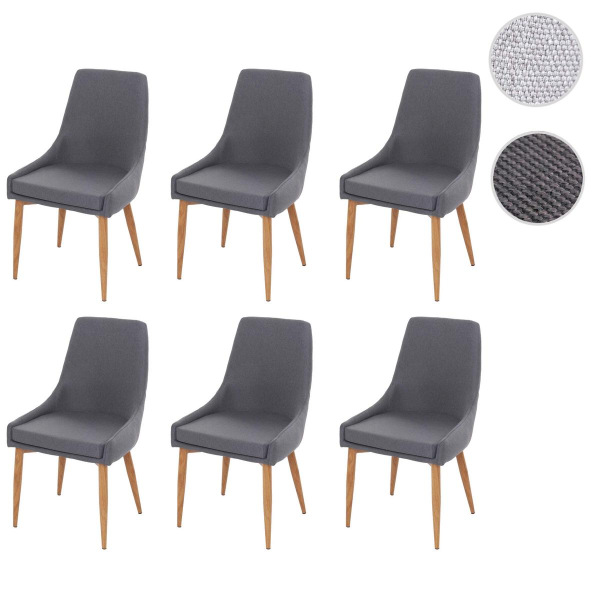 ESSZIMMERSTUHL Grau 6er-Set - Dunkelgrau/Grau, Textil (50/89/60cm) - MCW
