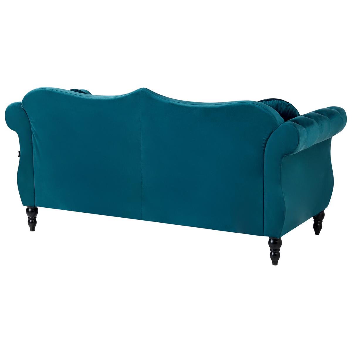 SOFA-SET 5-Sitzer Samtstoff Blaugrün Skien - Jadegrün, Textil (204/86/79cm) - Beliani