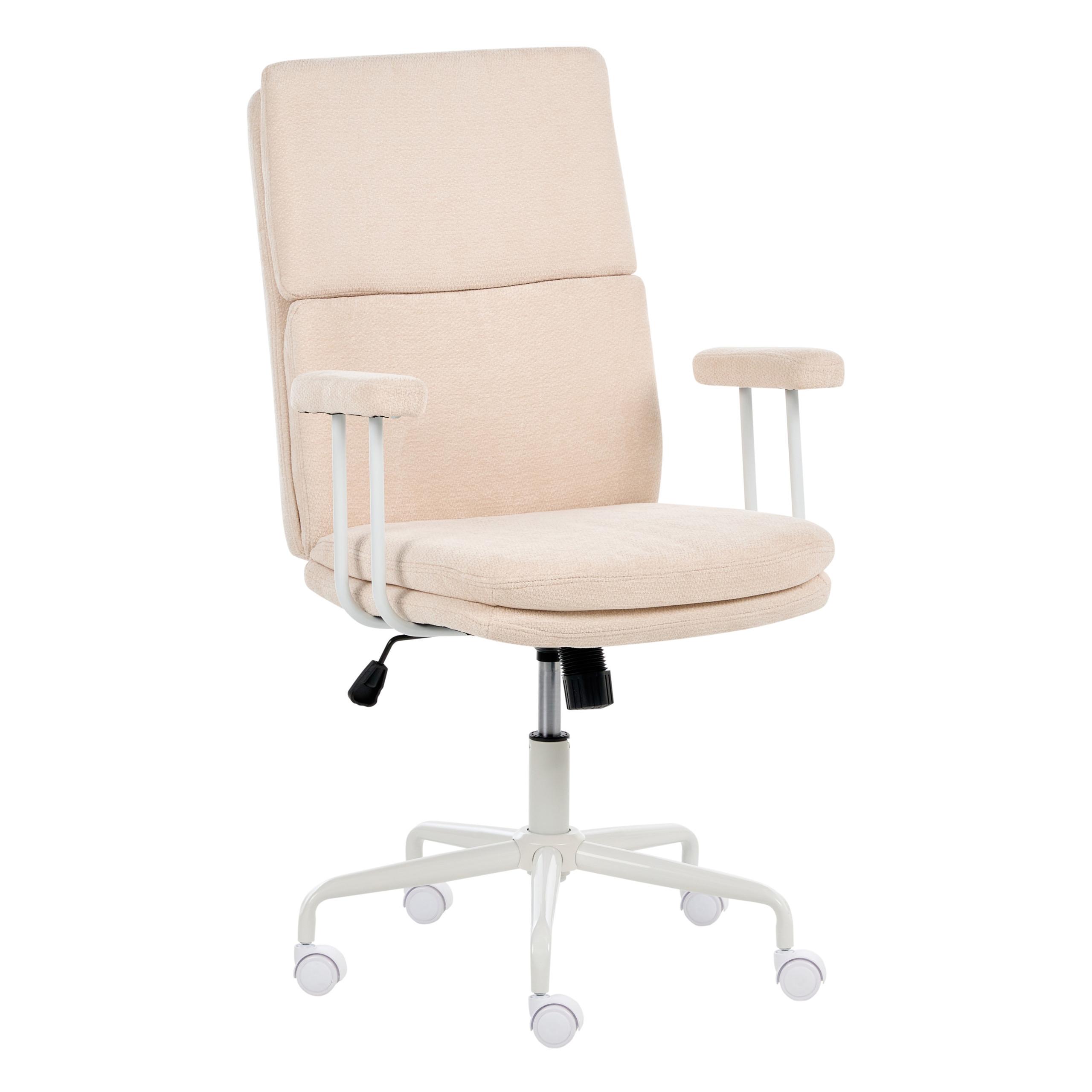 BÜROSTUHL Stoff Hellbeige Vero - Beige, Textil (62/100/65cm) - Beliani