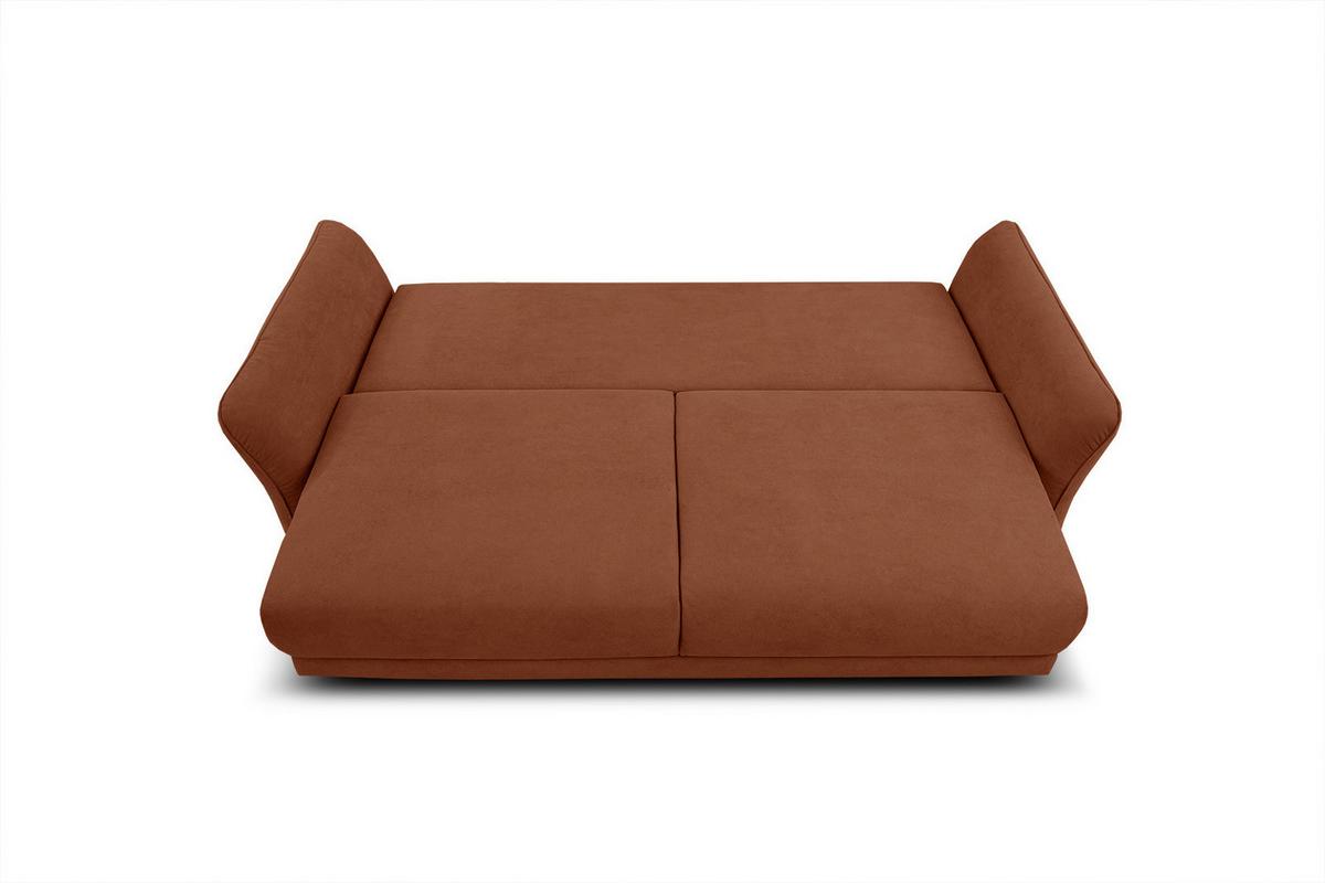 SOFA FIGARI 3-Sitzer mit Schlaffunktion, dunkelorange - Dunkelorange/Braun, Holz/Textil (232/90/107cm) - Wozimo
