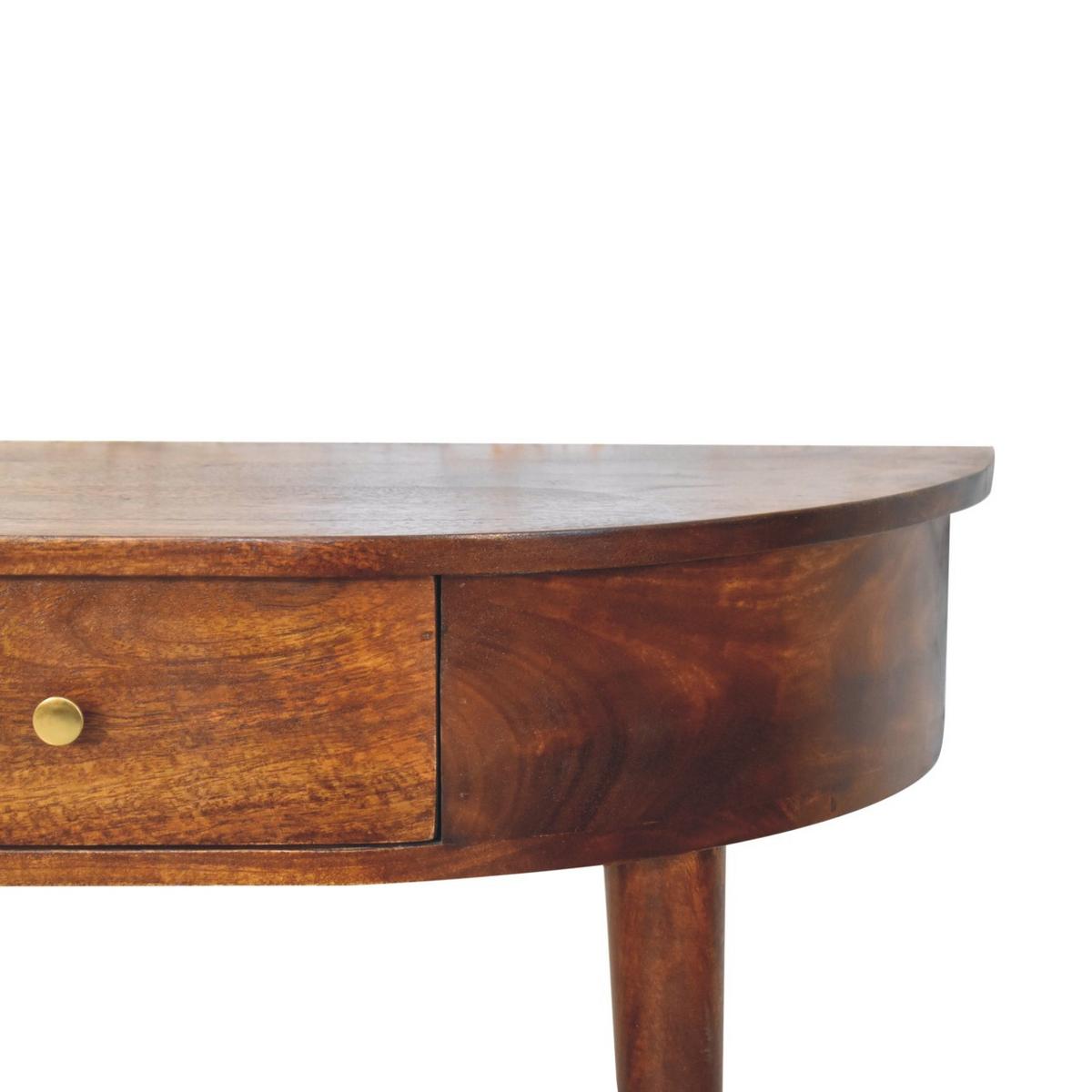 KONSOLE Rückwandfrei Montiert Kastanie, 1 Schublade, Dunkelbraun - Dunkelbraun/Messingfarben, Mangoholz/Holz (32/80/80cm) - Artisan Furniture