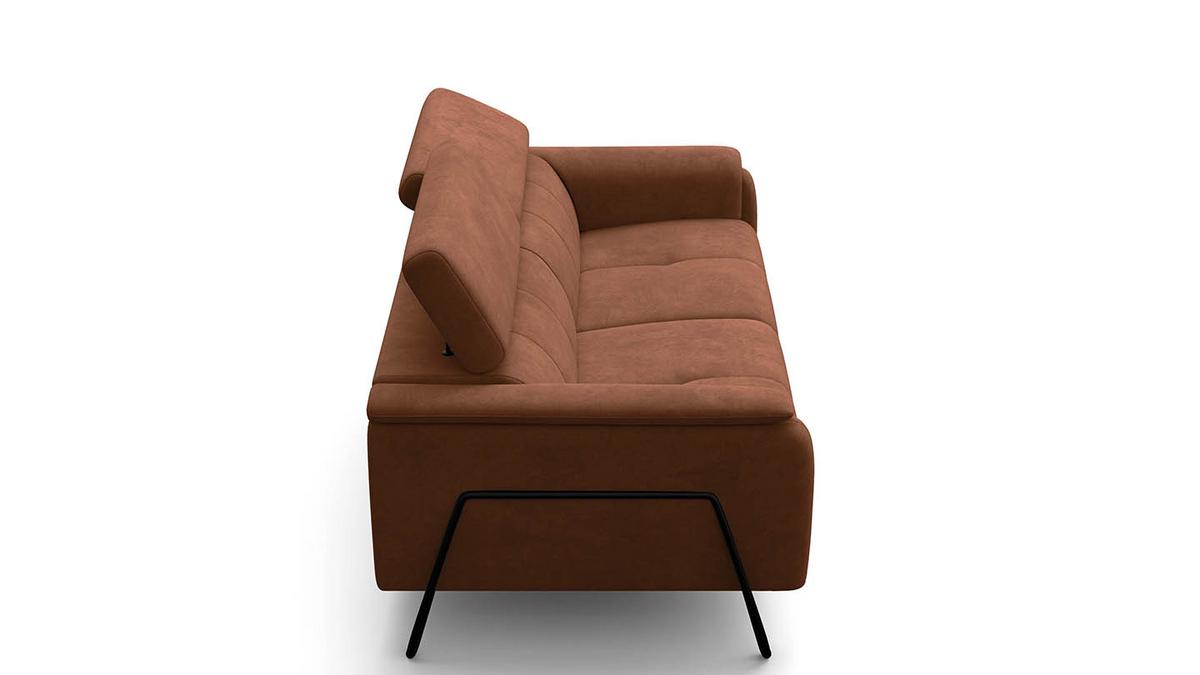 SOFA RODEN 3-Sitzer, braun, Veloursstoff - Braun, Holz/Textil (194/82/103cm) - Wozimo