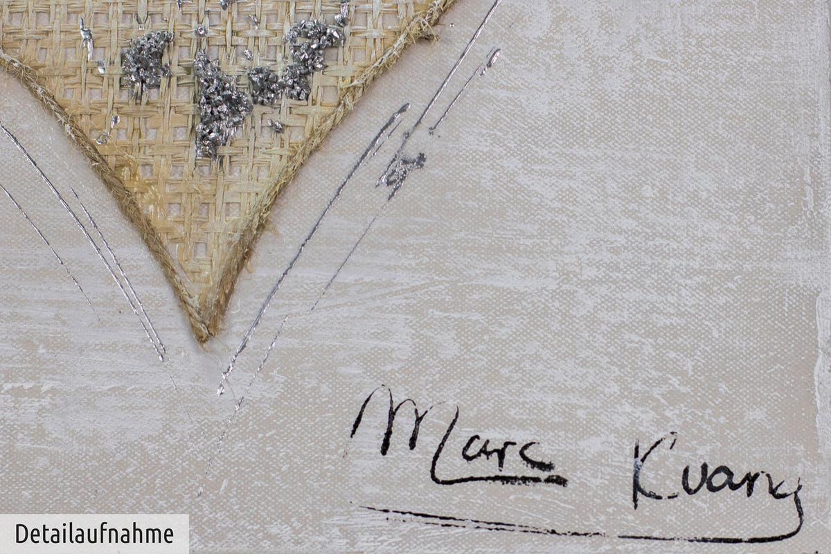 ACRYLBILD HANDGEMALT 30/30 cm - Beige, Holz/Textil (30/30cm) - KUNSTLOFT