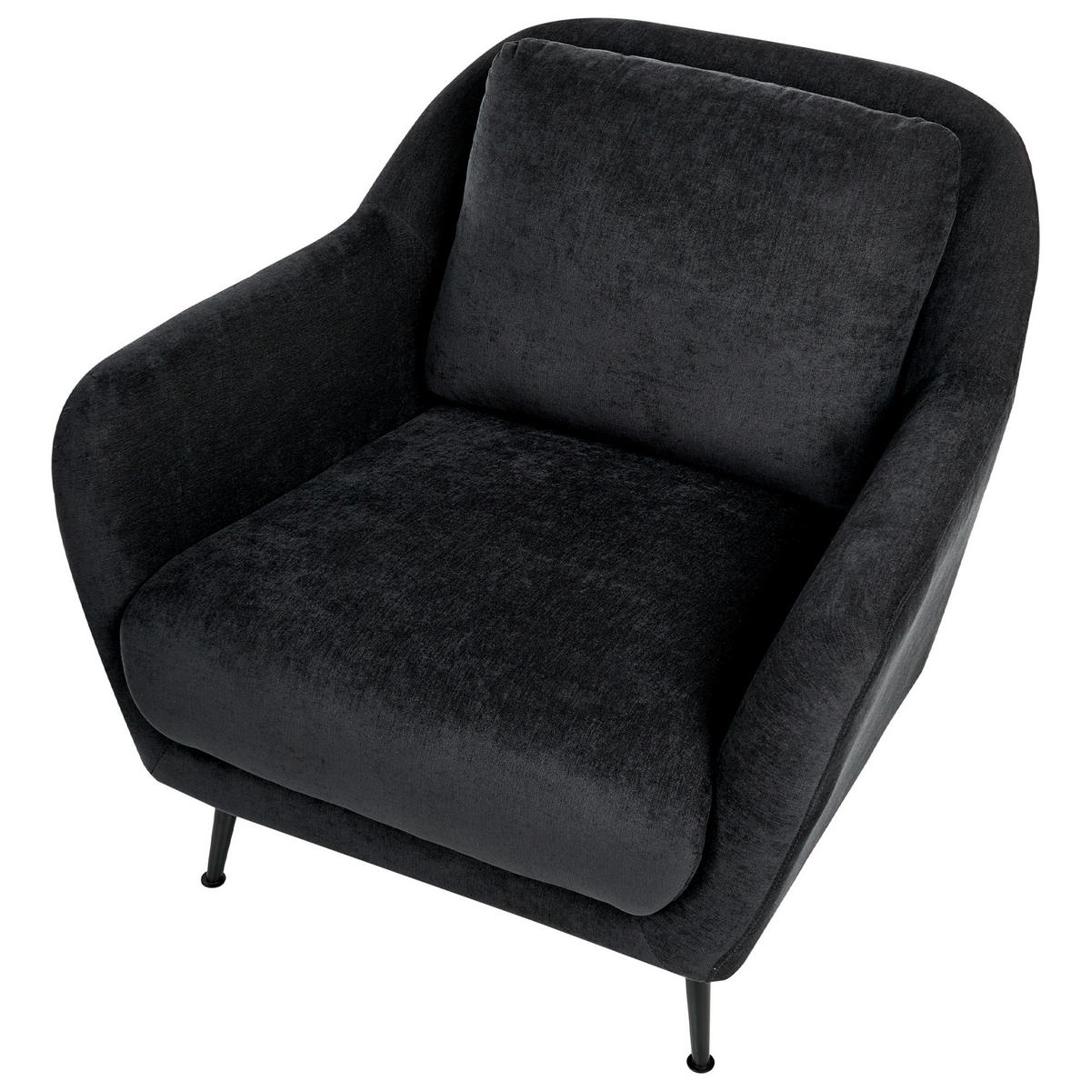 SESSEL Chenillegewebe Schwarz Eiby - Schwarz, Textil (84/80/90cm) - Beliani