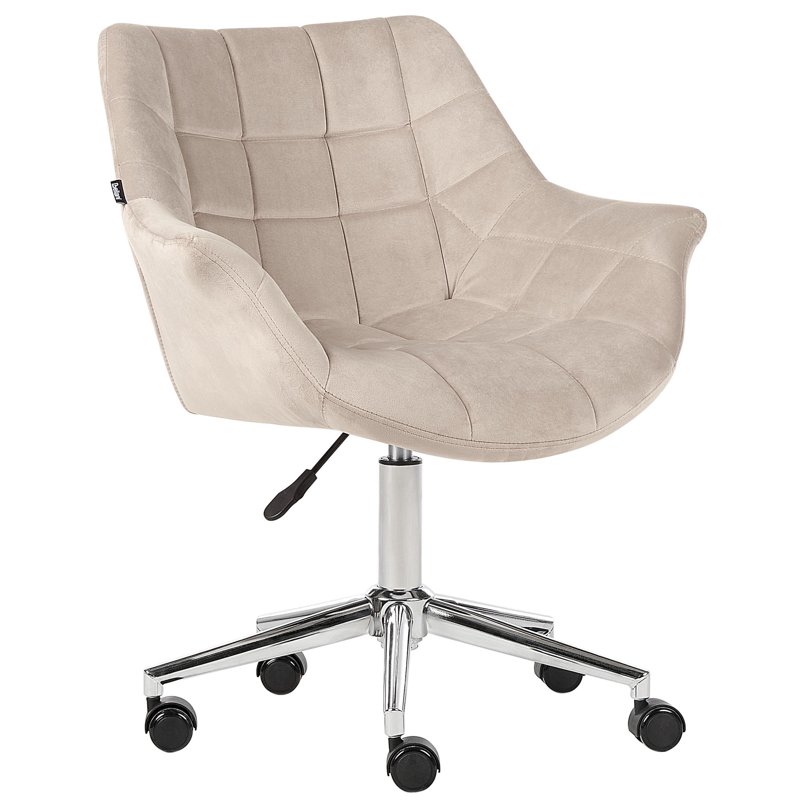 SCHREIBTISCHSTUHL Beige Labelle - Beige, Textil (54/81/54cm) - Beliani