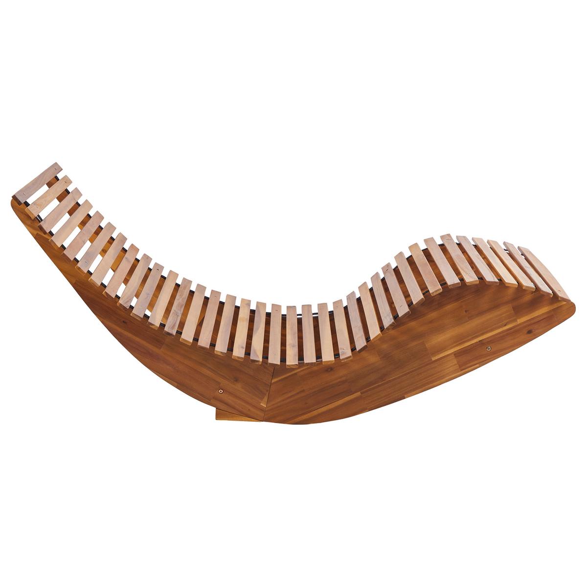 SONNENLIEGE mit Kissen Blau Brescia Premium - Braun, Holz (60/90/176cm)