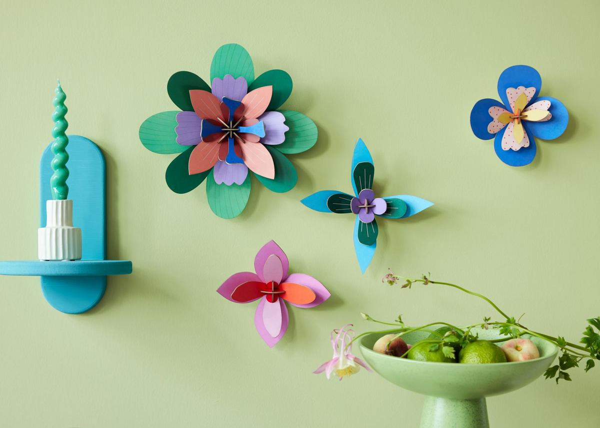 WANDDEKO Leucht Papierblume 4/19.5 cm - Multicolor, Wellpappe (4/19.5/19cm) - Studio Roof