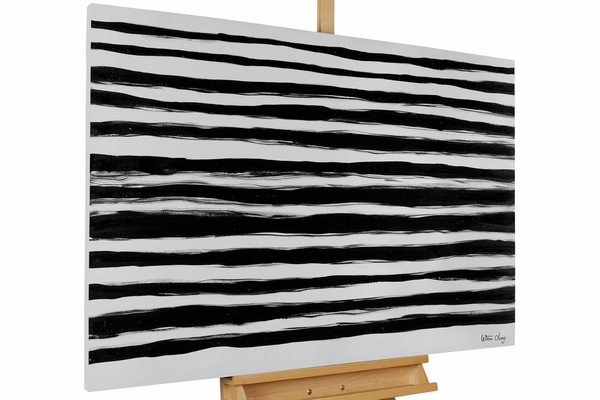 ACRYLBILD HANDGEMALT 120/80 cm - Schwarz, Holz/Textil (120/80cm) - KUNSTLOFT