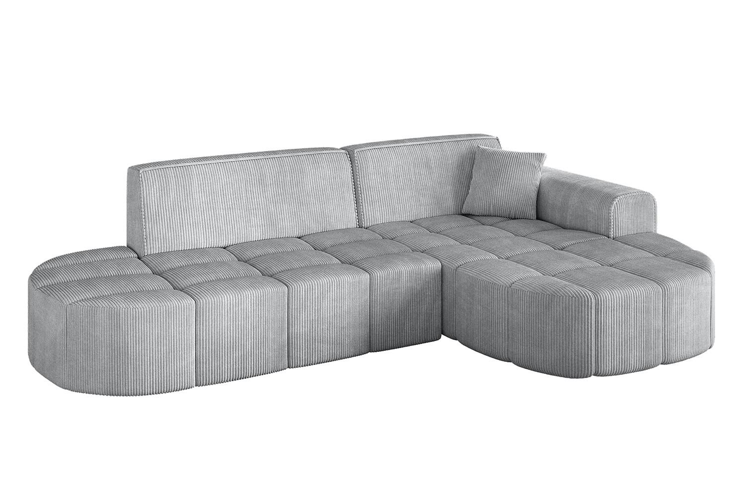 ECKSOFA Ottomane Rechts LIVO-L1 - 252x173x79,5 cm Grau - Grau, Holzwerkstoff/Textil (252/173cm) - ALTDECOR