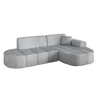 ECKSOFA Ottomane Rechts LIVO-L1 - 252x173x79,5 cm Grau - Grau, Holzwerkstoff/Textil (252/173cm) - ALTDECOR