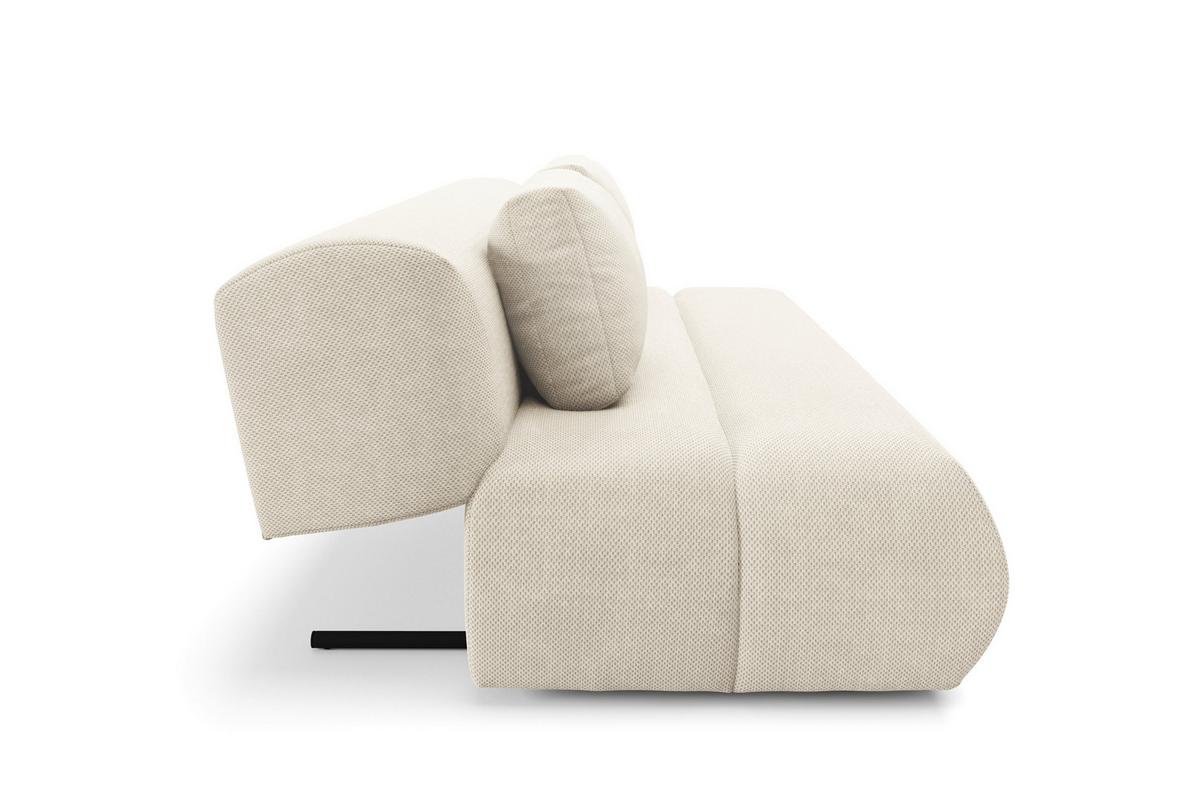 BETTSOFA ATOMO Beige Velours-Stoff mit Schlaffunktion - Beige, Holz (217/82/134cm) - MASSENO