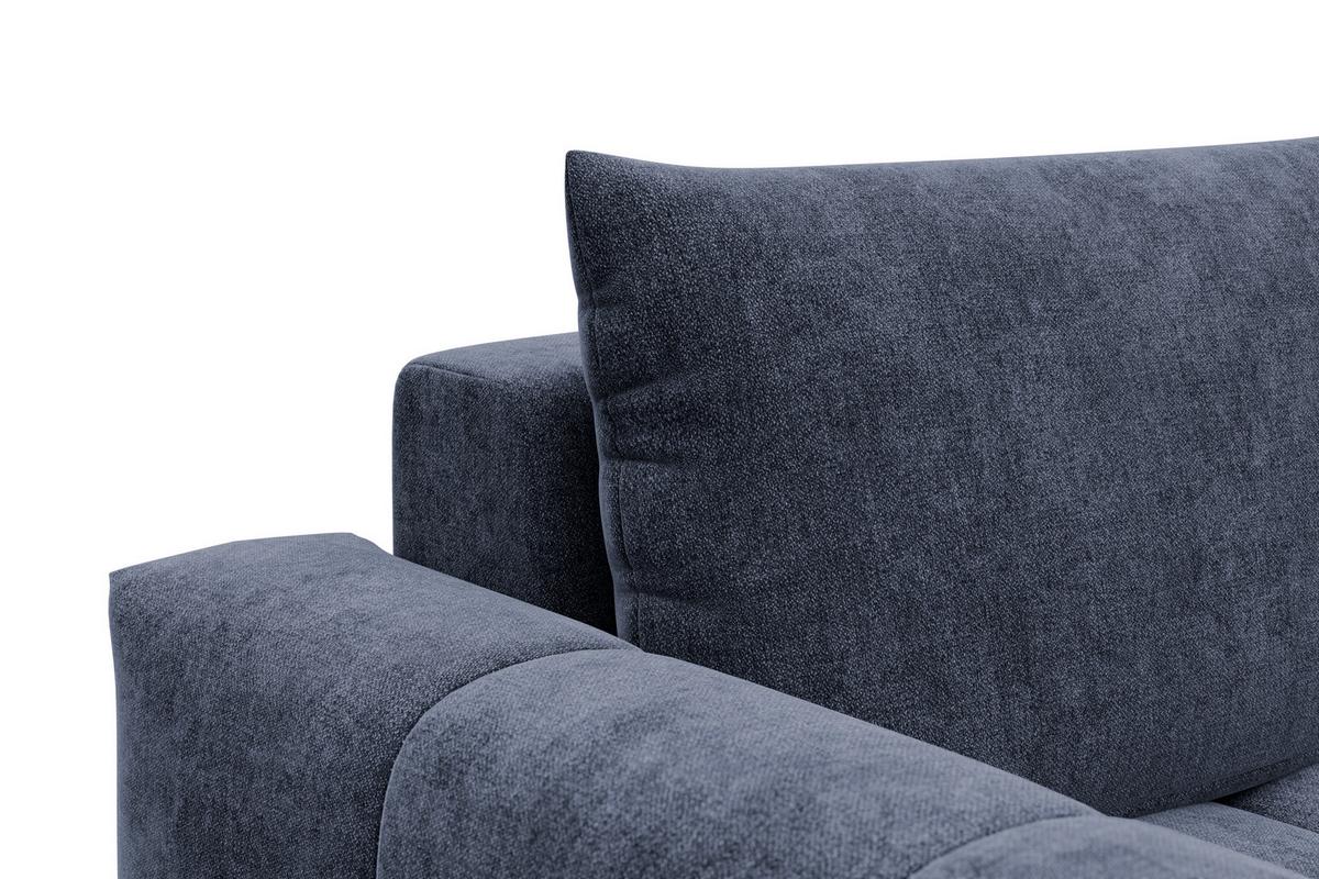 ECKSOFA VERONA 3-Sitzer rechts, Marineblau - Blau/Schwarz, Holz/Textil (224/173cm) - Courtois Laville