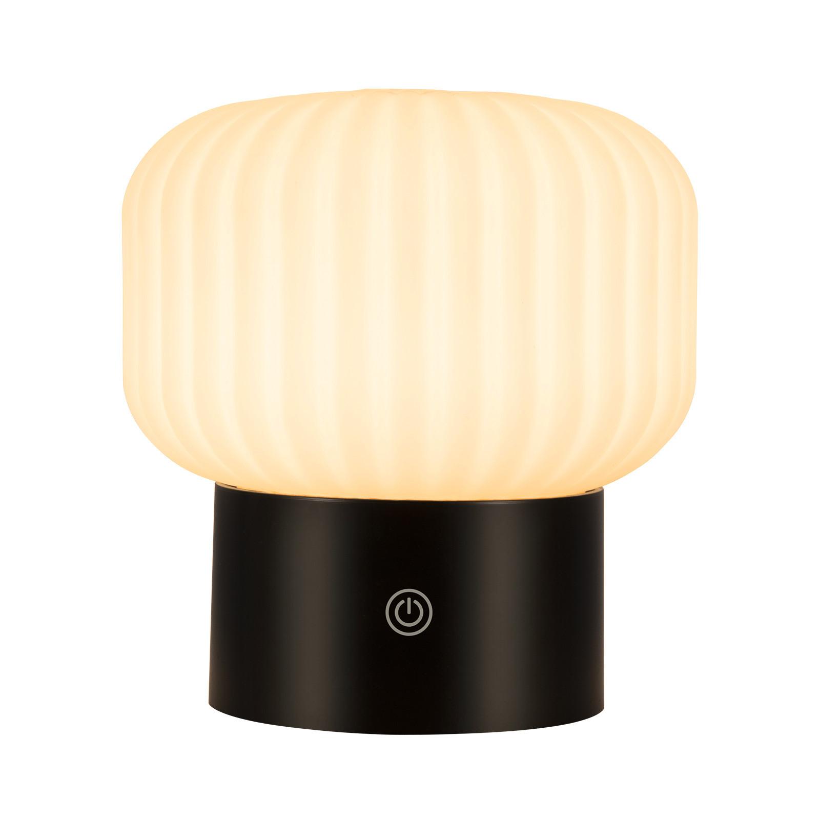 LED TISCHLAMPE Glowvyn 16/15.5/8.7 cm - Weiß, Glas (16/15.5/8.7cm) - ZMH