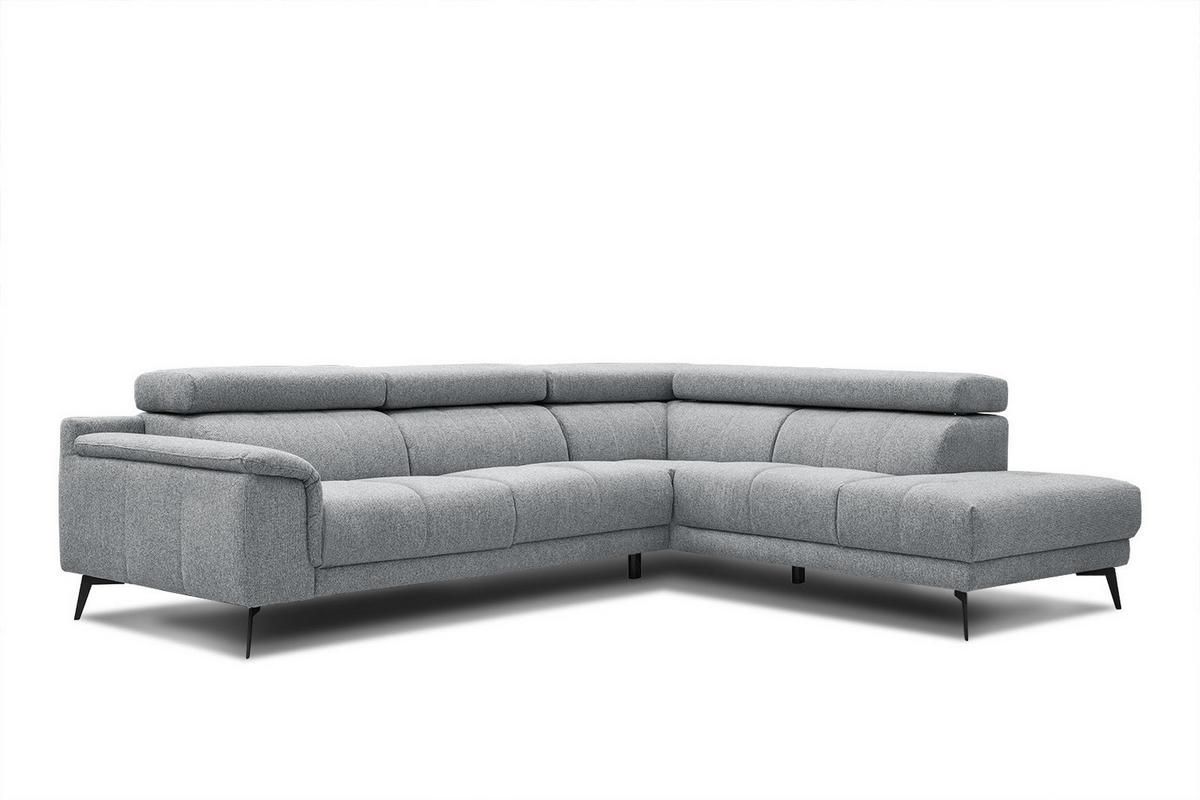 ECKSOFA FIERO 5-Sitzer, silberfarben - Silberfarben/Schwarz, Holzwerkstoff/Textil (269/158cm) - Wozimo