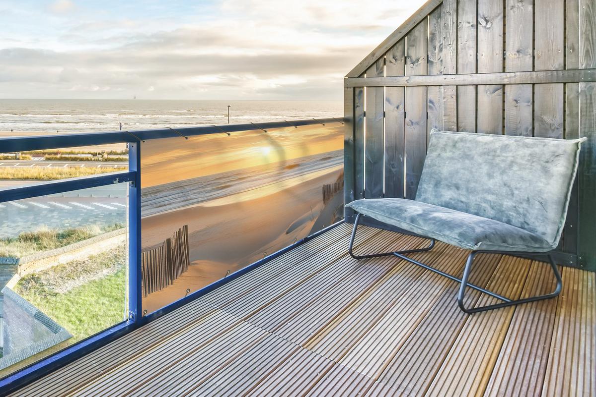 BALKON-SICHTSCHUTZ Strand - Dünen - Sonnenuntergang Witterungsbeständig 200x110 cm - Sandfarben, Kunststoff (200/110cm) - MuchoWow