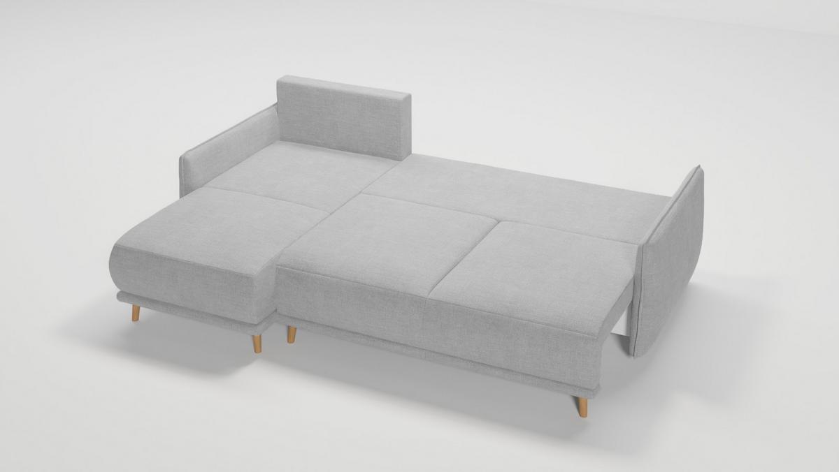 ECKSOFA Chroma Silber Luxusmicrofaser - Silberfarben/Braun, Holz/Textil (238/170cm) - S-Style Möbel