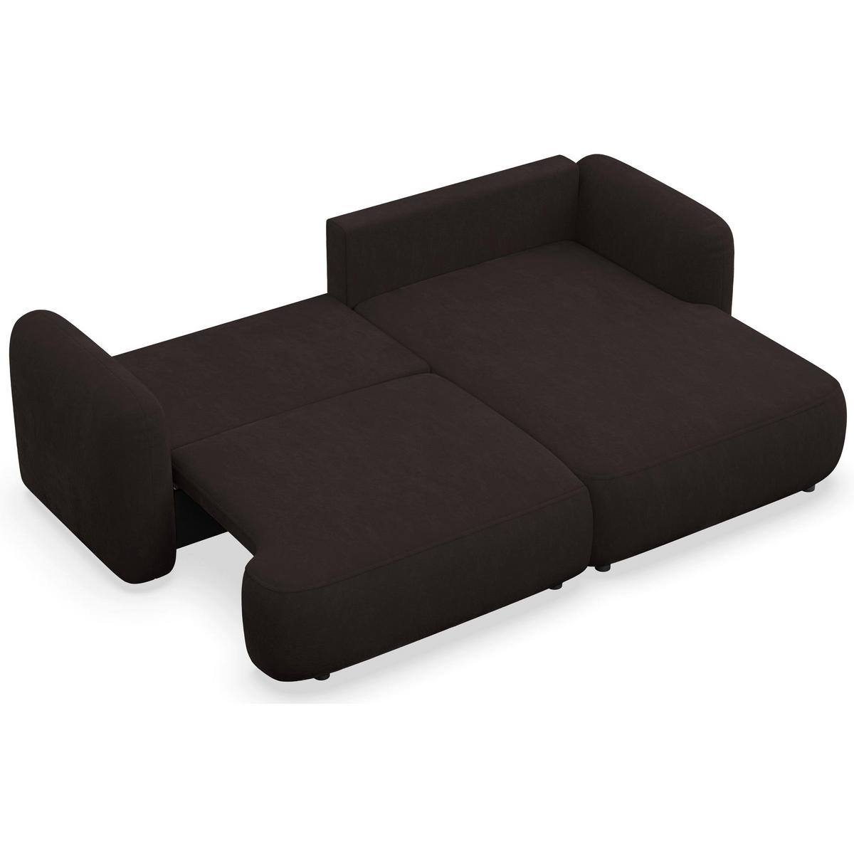 ECKSOFA Tvoya braunes Chenille - Schwarz/Braun, Kunststoff/Textil (175/267cm) - Selsey