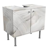 WASCHBECKENUNTERSCHRANK Weiße wandernde Wellen 60/55/35 cm - Weiß, Holzwerkstoff (60/55/35cm) - Bilderwelten