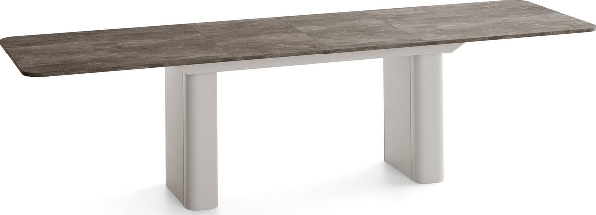 ESSTISCH Riven rechteckig ausziehbar verlängerbar mit Butterfly-Auszug, Beton Dunkelgrau 180-276/90/76 cm - Kaschmir/Dunkelgrau, Holzwerkstoff/Metall (90/276/76cm) - WFL GROUP