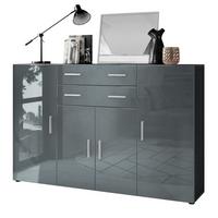 HIGHBOARD Aron Fronten in Grau Hochglanz - Grau, Holzwerkstoff (166.5/106.5/35cm) - Vladon