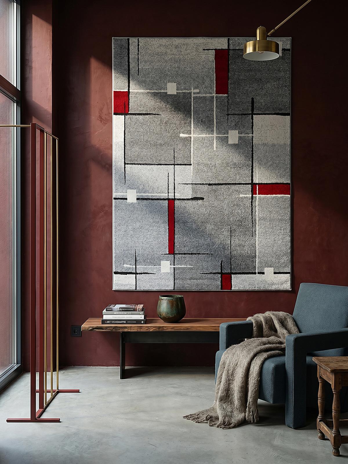 TEPPICH Niederflor Patchwork THUR Polypropylen Grau 80 x 140 cm - Grau, Textil (140/200cm) - KADIMA DESIGN