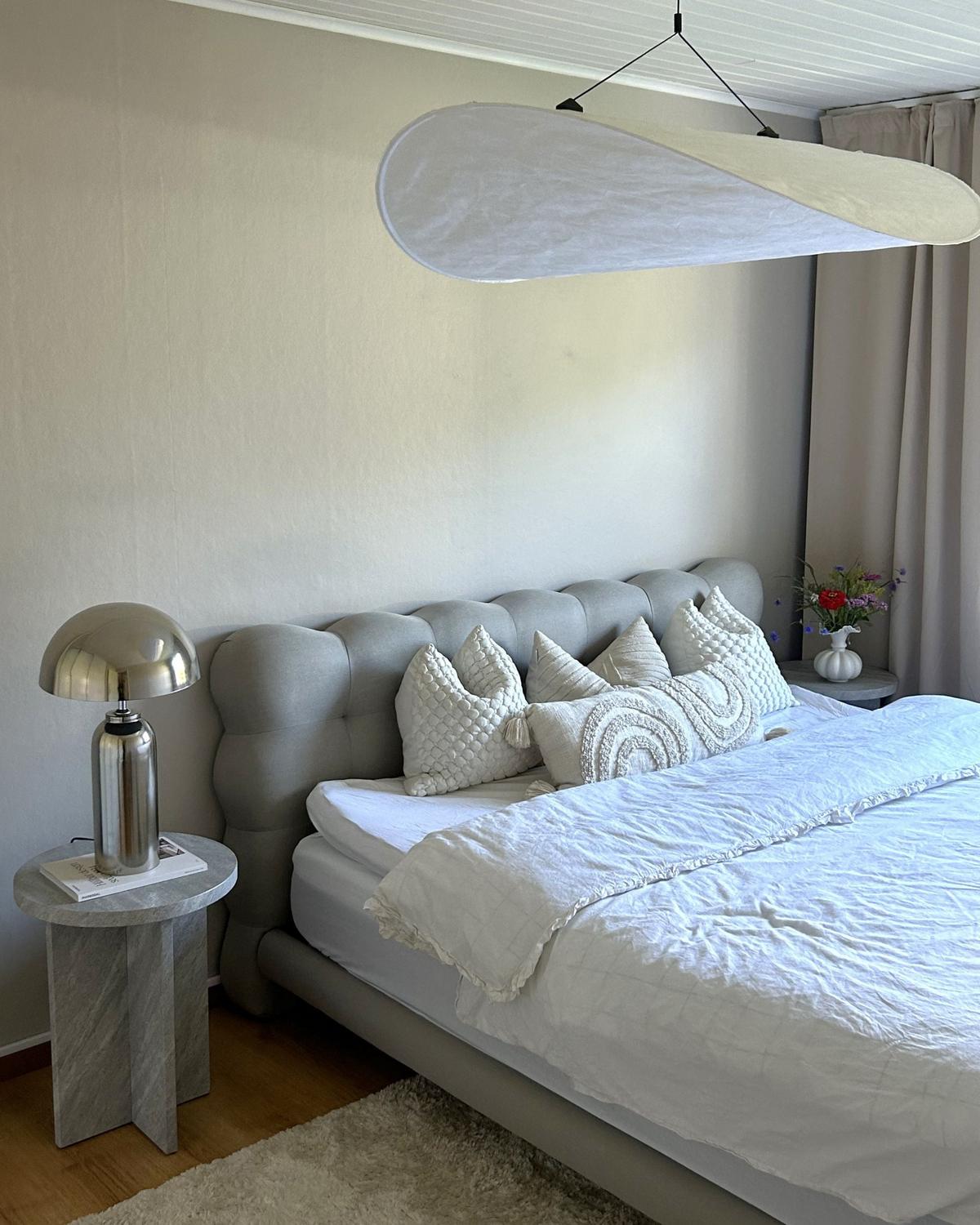 BETT mit Lattenrost 180/200 cm Stoff Beige Soulisse - Beige, Textil (180/200cm) - Beliani