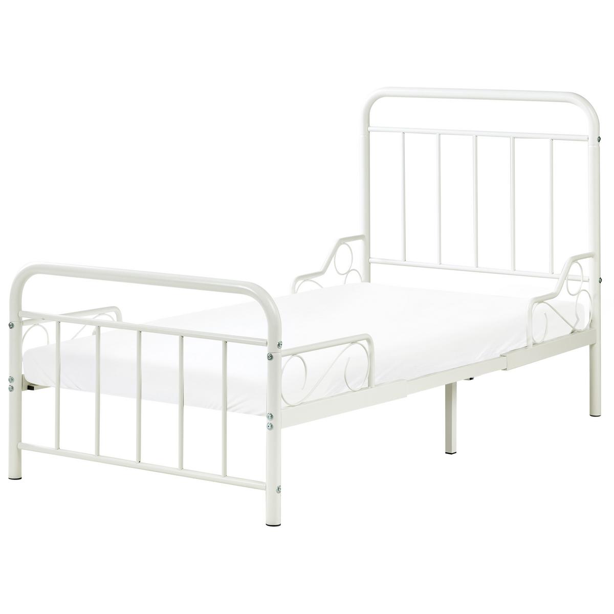 KINDERBETT mitwachsend Metall 90/200 cm Cremeweiß Anais - Creme, Metall (90/200cm) - Beliani