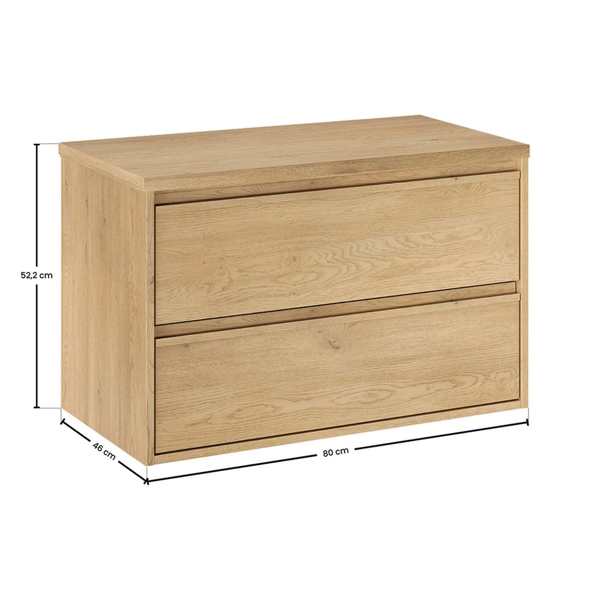 WASCHTISCHUNTERSCHRANK 80cm Holz - Braun, Holzwerkstoff (80/52.2/46cm) - Petits-meubles