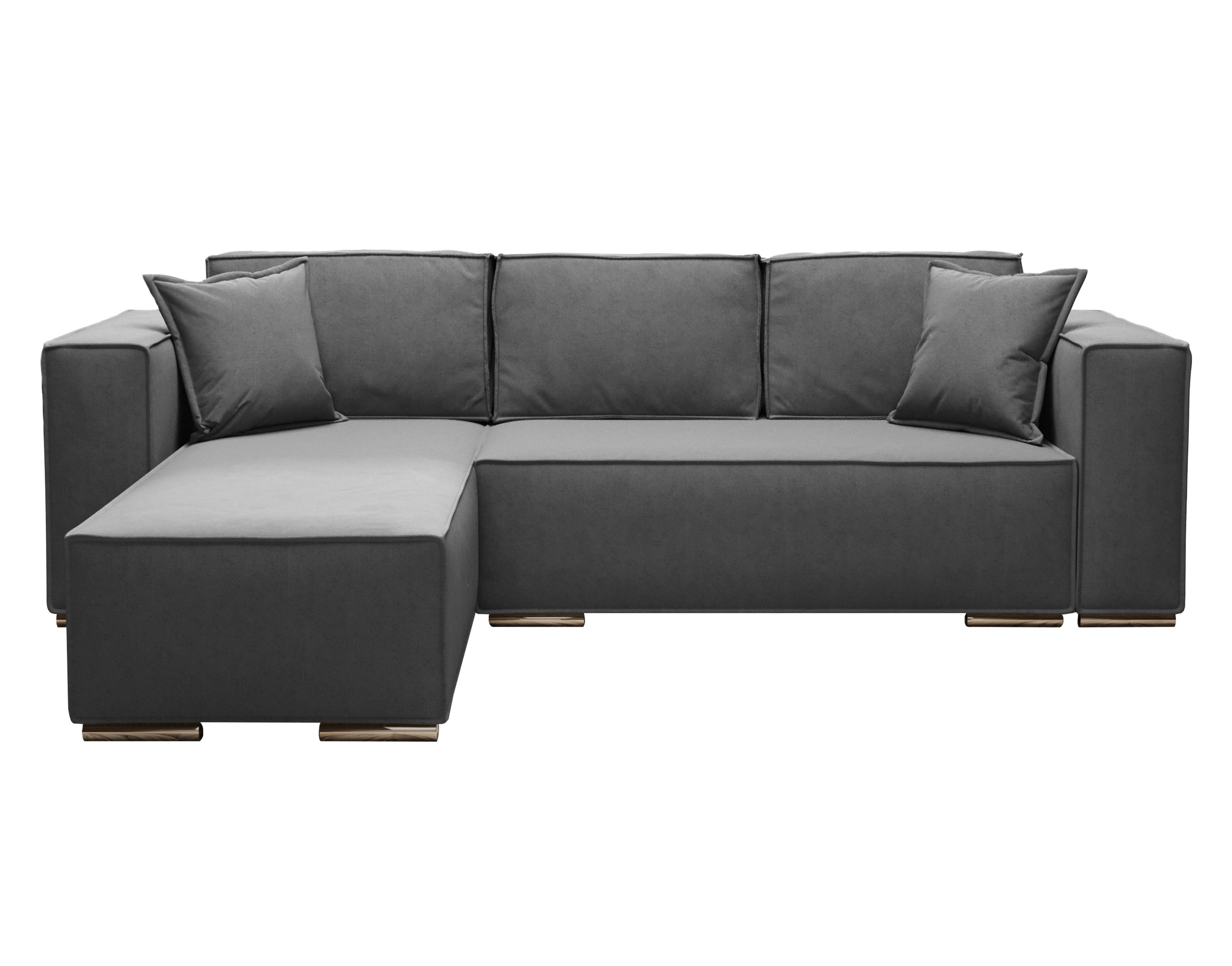 ECKSOFA L Form Vinoria Grau 255/180/82 cm Links mit Schlaffunktion - Chromfarben/Dunkelgrau, Textil/Metall (180/255cm) - AX Living