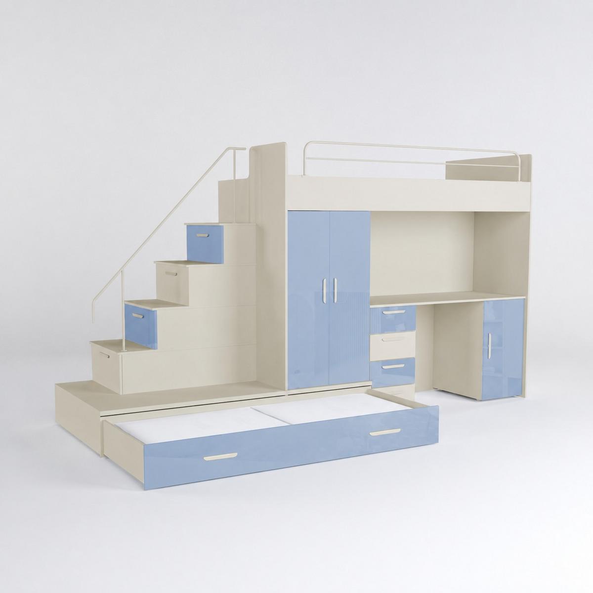 KASCHMIR Kinderset RAJ 5, Hochglanz - Kaschmir/Blau, Holzwerkstoff (320/180/86cm) - Lookway