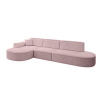 ECKSOFA Ottomane Links MARI-L2 - 328x171x79 cm Rosa Cord - Schwarz/Rosa, Holzwerkstoff/Kunststoff (171/321cm) - ALTDECOR