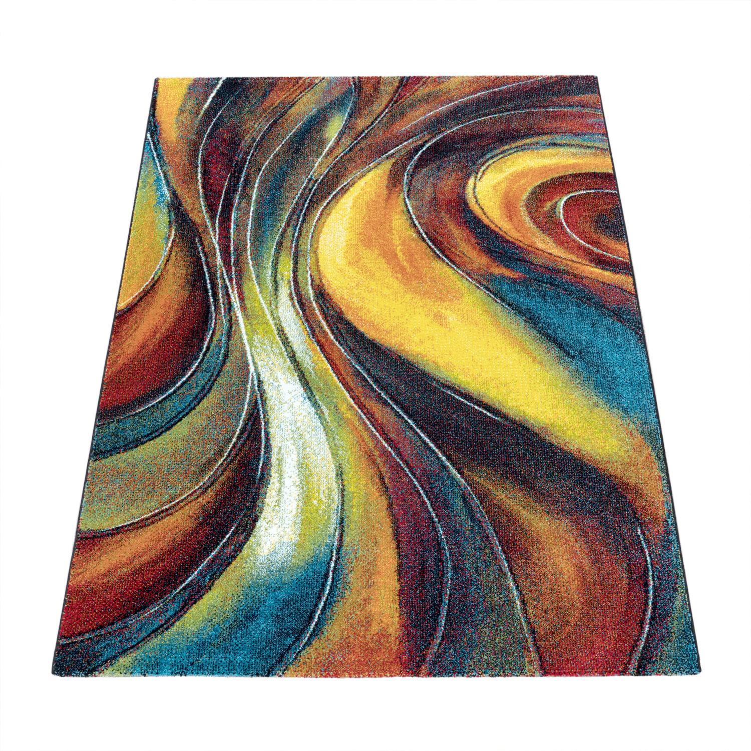 KURZFLORTEPPICH, abstrakt, Florhöhe 12 mm, Mehrfarbig, 80 x 150 cm - Multicolor, Textil (150/80cm) - KADIMA DESIGN