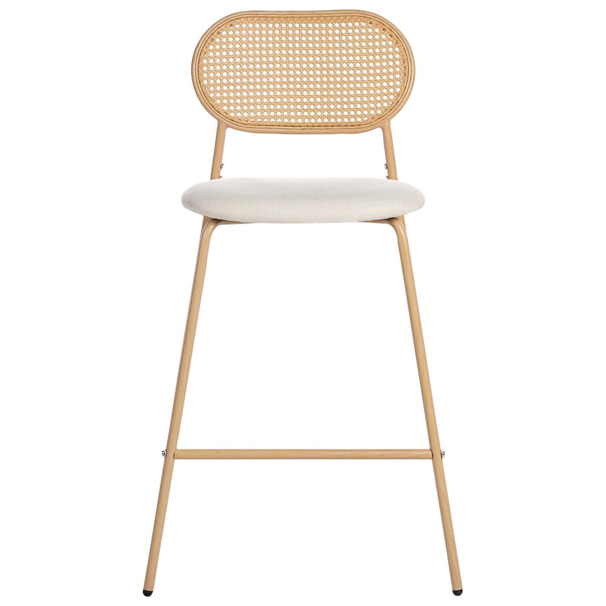 BARSTUHL 2er-Set Hellbraun Adaver - Beige, Metall (57/102/52cm) - Beliani